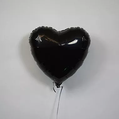 Шар сердце 18 металлик Черное