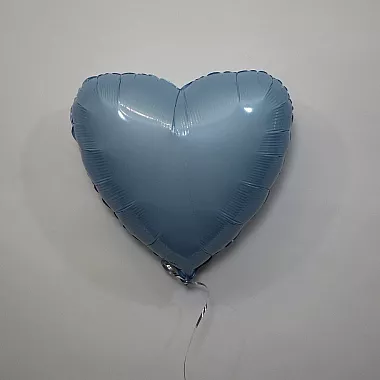 Шар сердце 18 металлик Голубой
