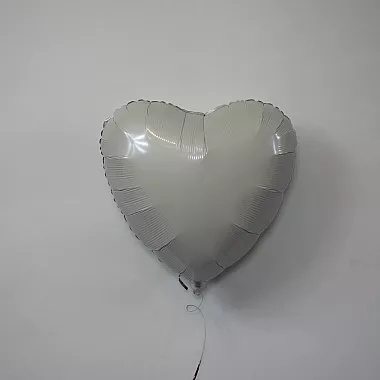 Шар сердце 18 пастель Белое