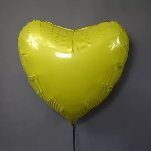 Шар сердце 36 металлик Желтое