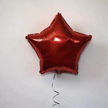 Шар звезда 18 металлик Красная