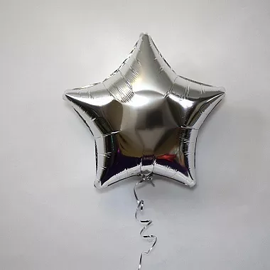 Шар звезда 18 металлик Серебро